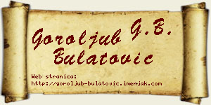 Goroljub Bulatović vizit kartica